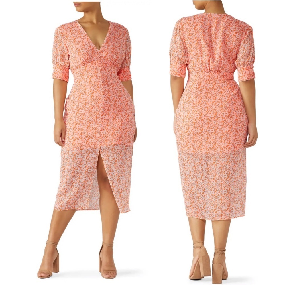 The East Order Midi Printed Dress Sz S